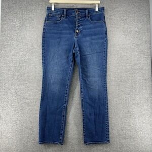 J Crew Essential Straight Jeans Women‎ Size 29 Blue Denim Casual Cotton